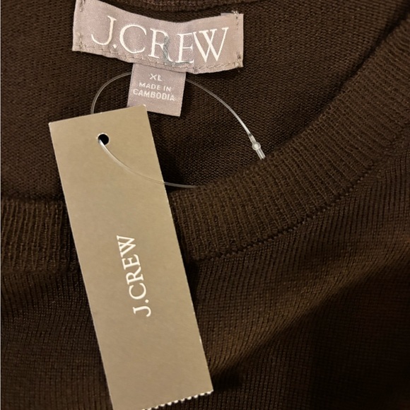 J. Crew Carolyn Fitted Crewneck Sweater in Merino Wool in French Press XL. NWT - Picture 9 of 12